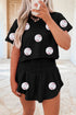Sporty Baseball Print Cropped T-Shirt And Flowy Skort Two Piece Set